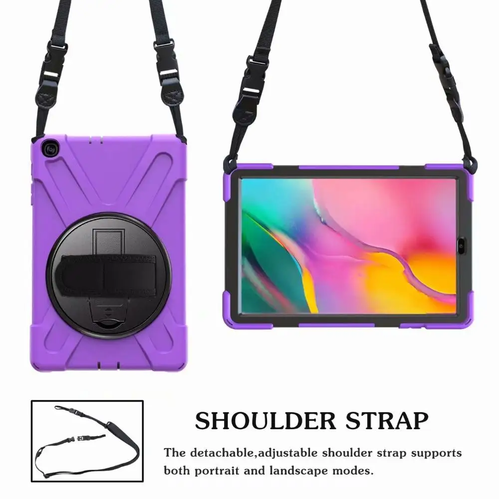 Case for Samsung Galaxy Tab A 2019 T510 T515 10.1'' cover 360 Rotating Tablet Kids Safe Shockproof Armor Hand Strap