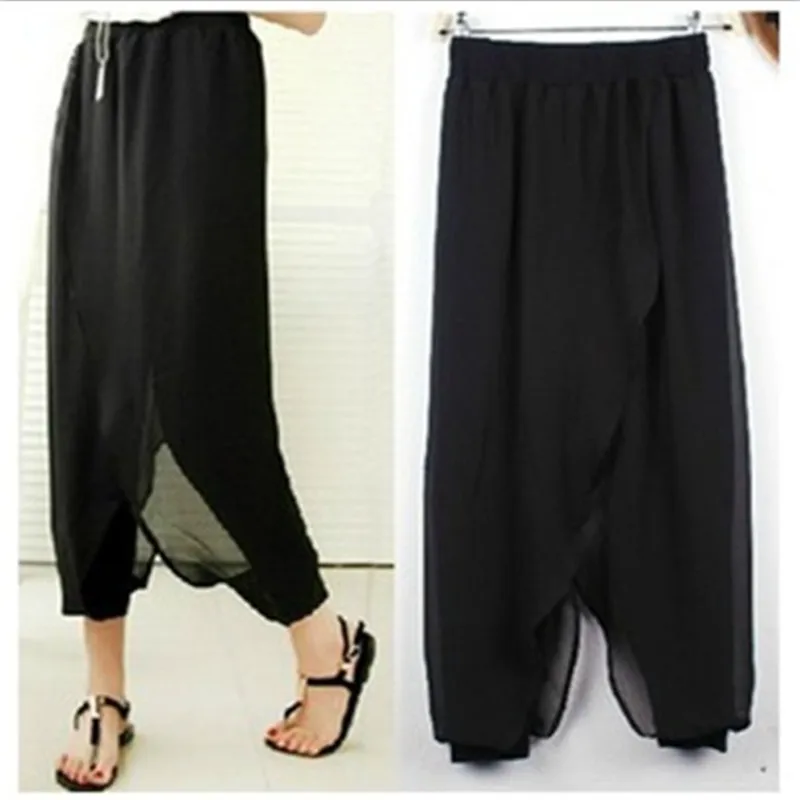 Женские брюки свободные шаровары шифоновые обтягивающие юбка для женщин уличная