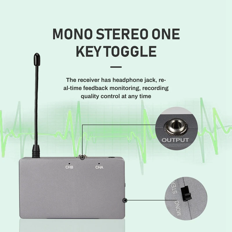 KW M01 50 канальный UHF профессиональный перезаряжаемый двойной беспроводной Lavalier