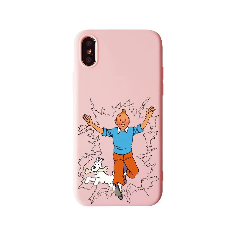 Мягкий силиконовый чехол из ТПУ «Приключения Тинтина» для iPhone XR 10 8 7 Plus 6 6S Plus 5 XS Max 5s SE