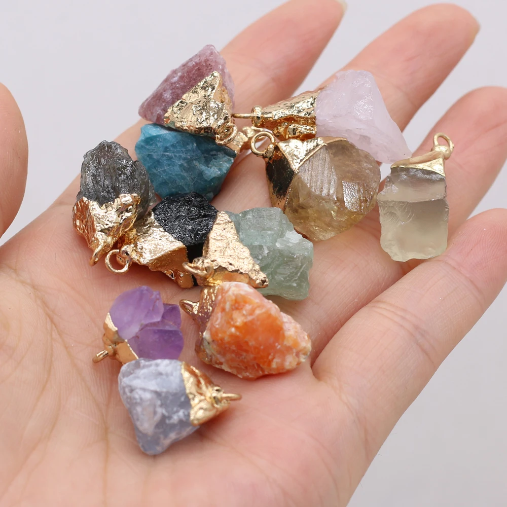 

Natural Semi-Precious Stones Pendant 15-20mm Irregular Bud Quartz Charm for Ms Jewelry Making DIY Necklace Earring Accessories