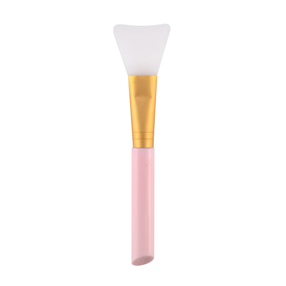 pink 1PC Professional Silicone Facial Mask Brush Women DIY Mud Mixing Skin Care Beauty Makeup Brushes Face Mask Foundation Brush Tool - Handle Color: pink