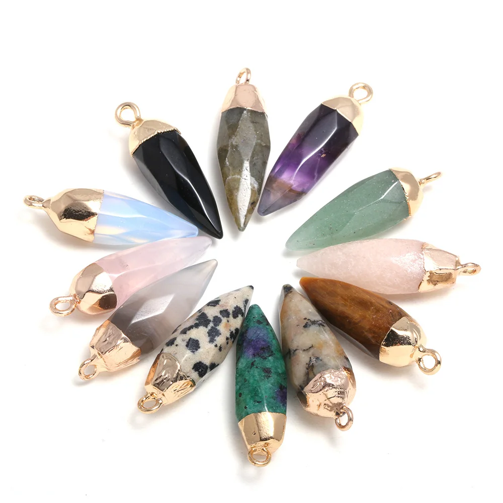 

Natural Stone Charms Faceted Rose Quartzs Pendants for Jewelry Making DIY Accessories Bracelet Nacklace Earring
