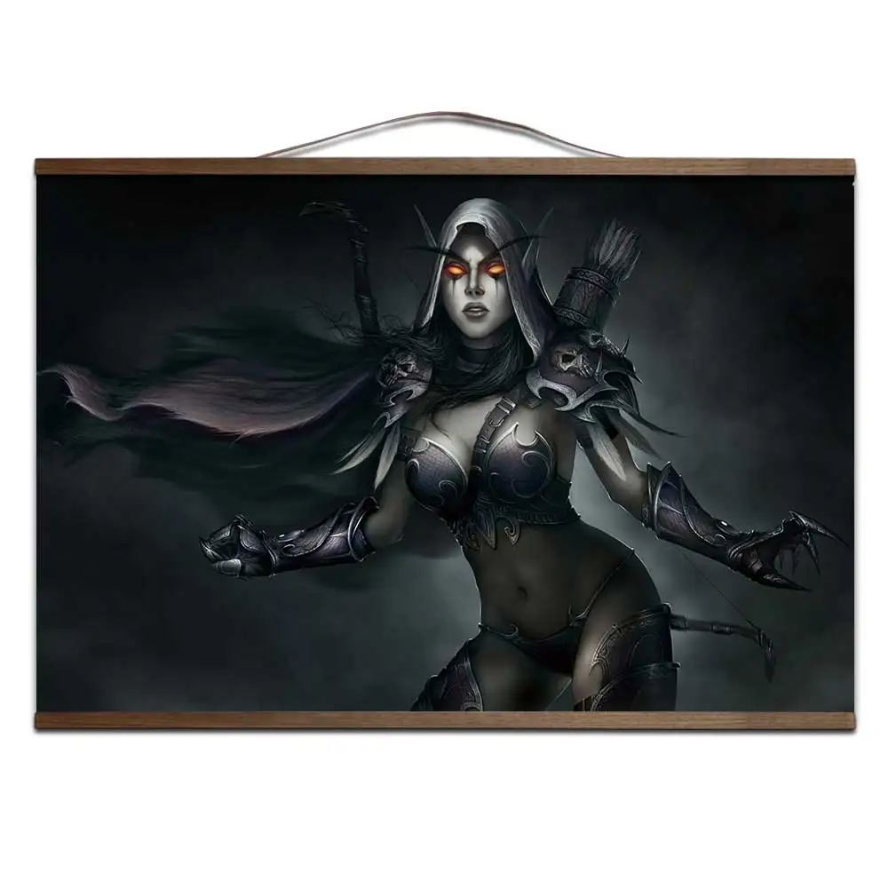 24 World of Warcrafts Битва за Azeroth плакат Sylvanas Anduin Jaina плакат с твердой древесины подвесной прокрутки украшения живопись - Цвет: 24