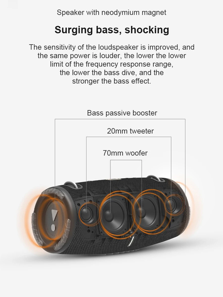 XTREME 3 Portable Speaker Original Bluetooth Wireless Box Powerful XTREME3 Speakers High power IP67 Waterproof | Электроника
