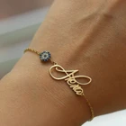 Индивидуальный браслет с именем сглаза, персонализированный браслет из нержавеющей стали с именем сглаза для женщин, Рождественская бижутерия, подарок