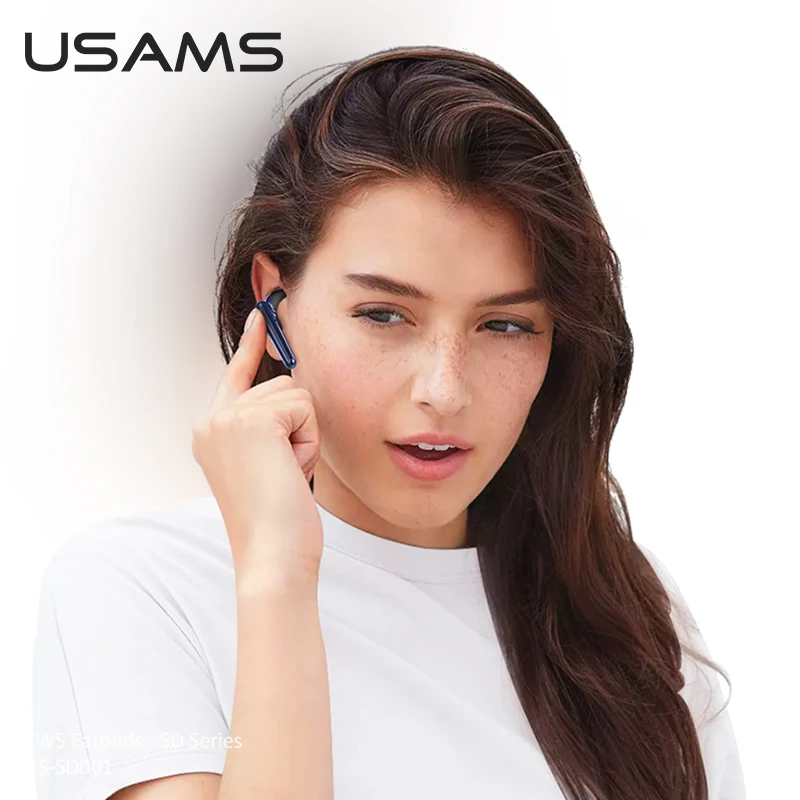 USAMS Bluetooth V5.0 Наушники Беспроводные с микрофоном спортивные Водонепроницаемые