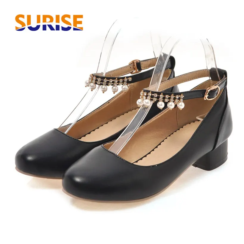 Женские туфли лодочки на низком квадратном каблуке с круглым носком|Женские