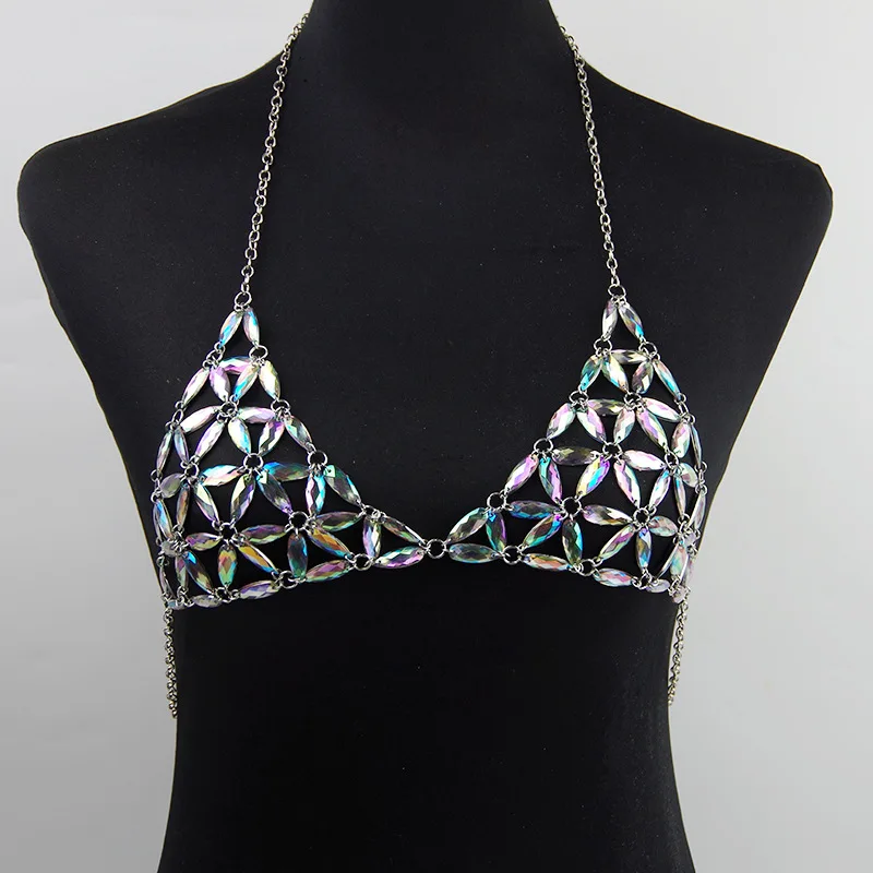 

Luxury Body Jewelry Sexy Body Chain for Women Fashion Acrylic Belly Chain Punk Bikini Bra Bling Best Gift Summer Underwear Beach