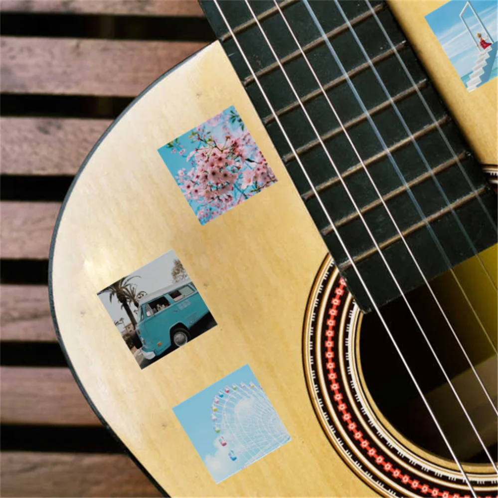 

10/30/50PCS Blue Landscape Map Graffiti Sticker Scooter Laptop Waterproof Guitar Decoration Toy Wholesale