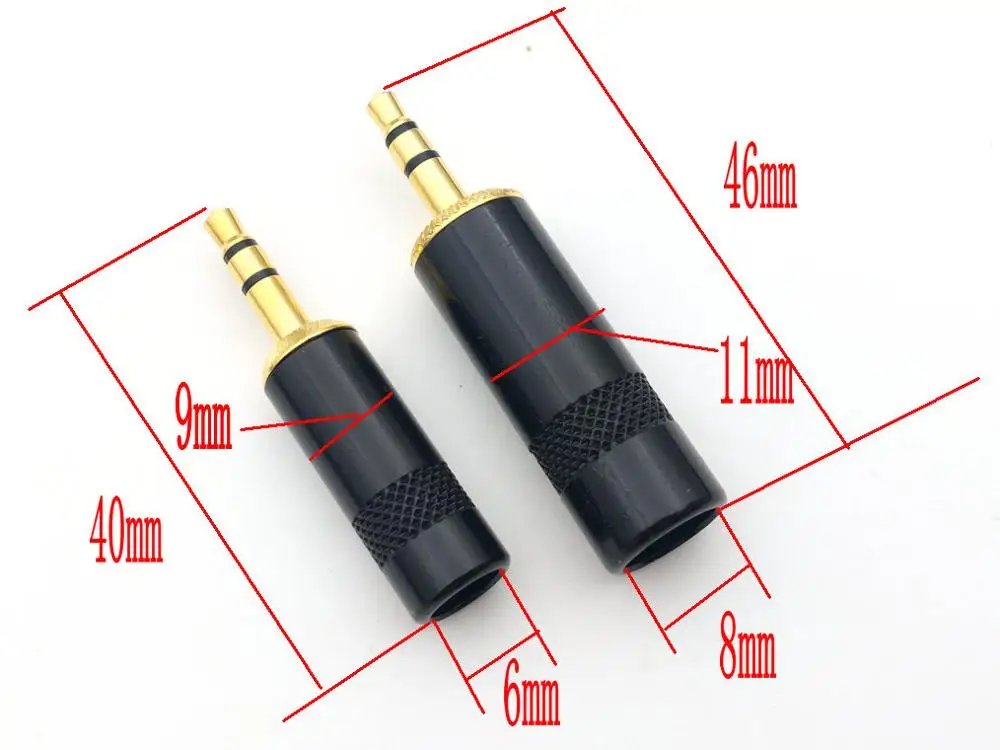 50 шт. Новый позолоченный стерео 3 5 мм ремонт штекер наушников кабель аудио разъем