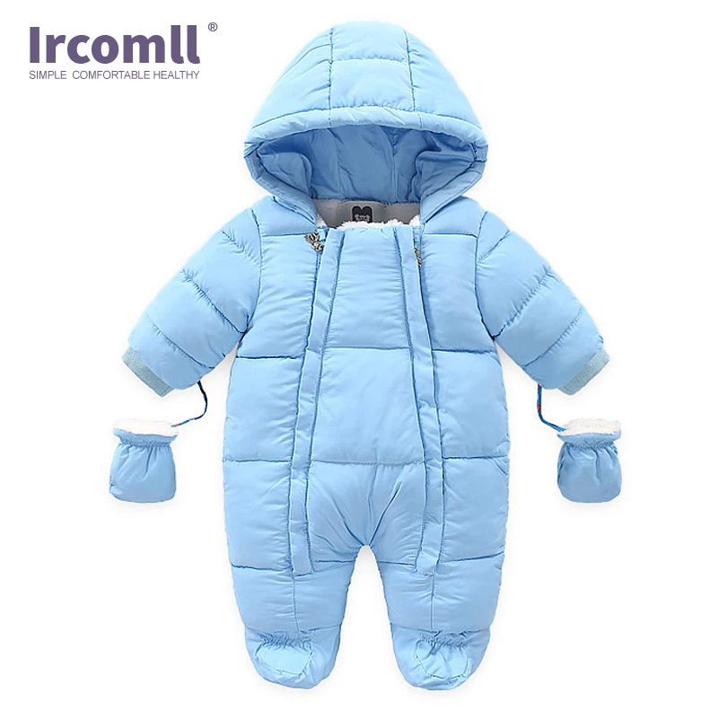 Ircomll/теплый комбинезон для малышей; хлопковые пуховые комбинезоны с капюшоном; флисовые комбинезоны для мальчиков и девочек; сезон осень-зима; Верхняя одежда для детей