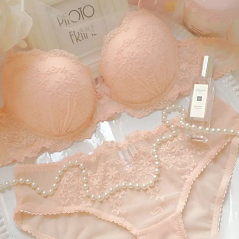Новый сексуальный женский комплект с водорастворимым кружевным бюстгальтером