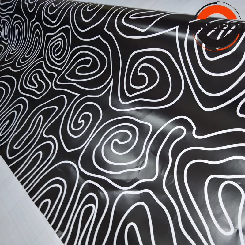 Новинка черно-белая камуфляжная виниловая пленка с кольцами на годовой стадии