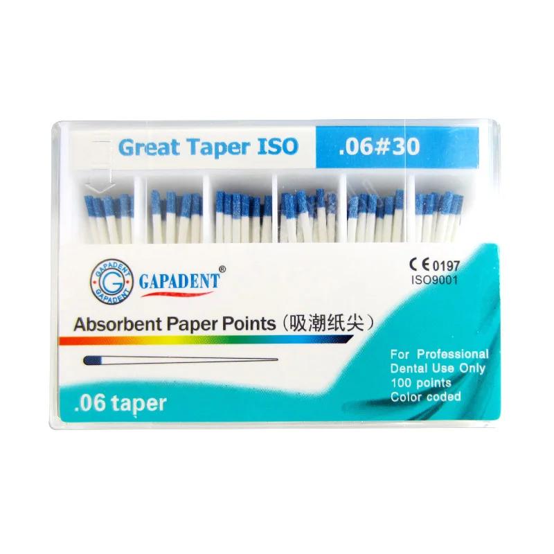 0 06 конические стоматологические абсорбирующие бумажные точки 100 шт./кор. 25 #