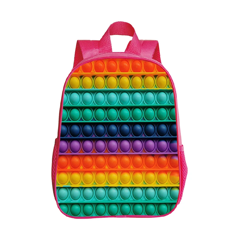 

Рюкзак-антистресс для детей, милый школьный Радужный рюкзак с пузырьками для семейных игр, 12 дюймов