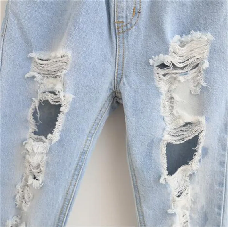 Weoneit/Одежда для мальчиков Одежда девочек Детские рваные брюки Новинка 2019 джинсы