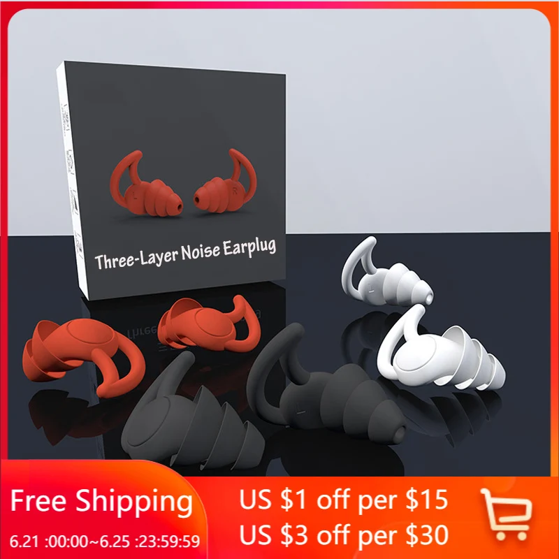 

Silicone Sleeping Ear Plugs Sound Insulation Ear Protection Earplugs Anti-Noise Plugs for Travel Silicone Soft Noise Reduction