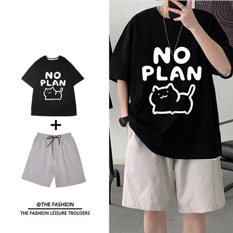 

t-shirts with short sleeves Men Summer Shorts Suit Brand Tracksuit for Men T-shirt+ Shorts Outfit 2021 Casual Mens Sets Clothing