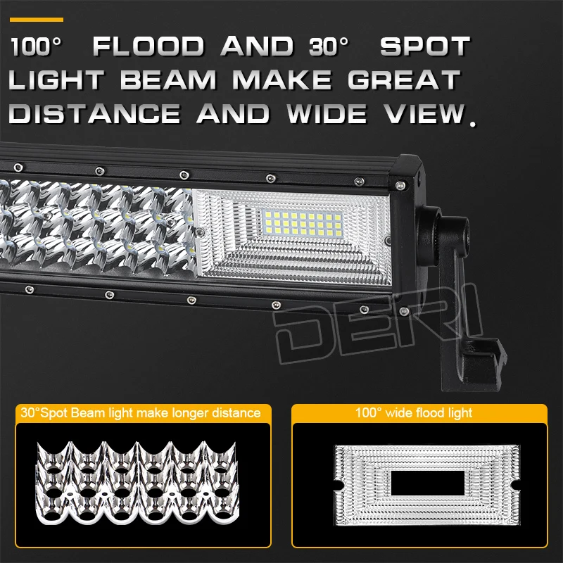 Изогнутая 3 рядная светодиодсветильник вая балка для внедорожников 22 32 42 дюйма