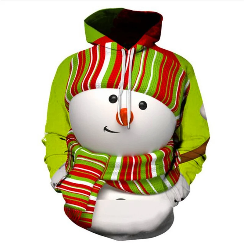 Женская толстовка с принтом Рождественский свитер пуловер длинным рукавом топы