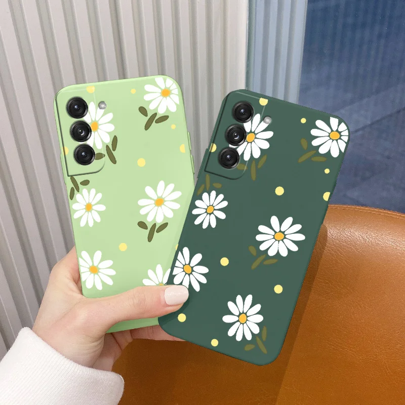 Flowers Silicone Case For Samsung Galaxy S22 S21 S20 FE S10 Note 20 10 Plus A72 A52 A42 A32 Ultra Thin Soft Phone Cover Case