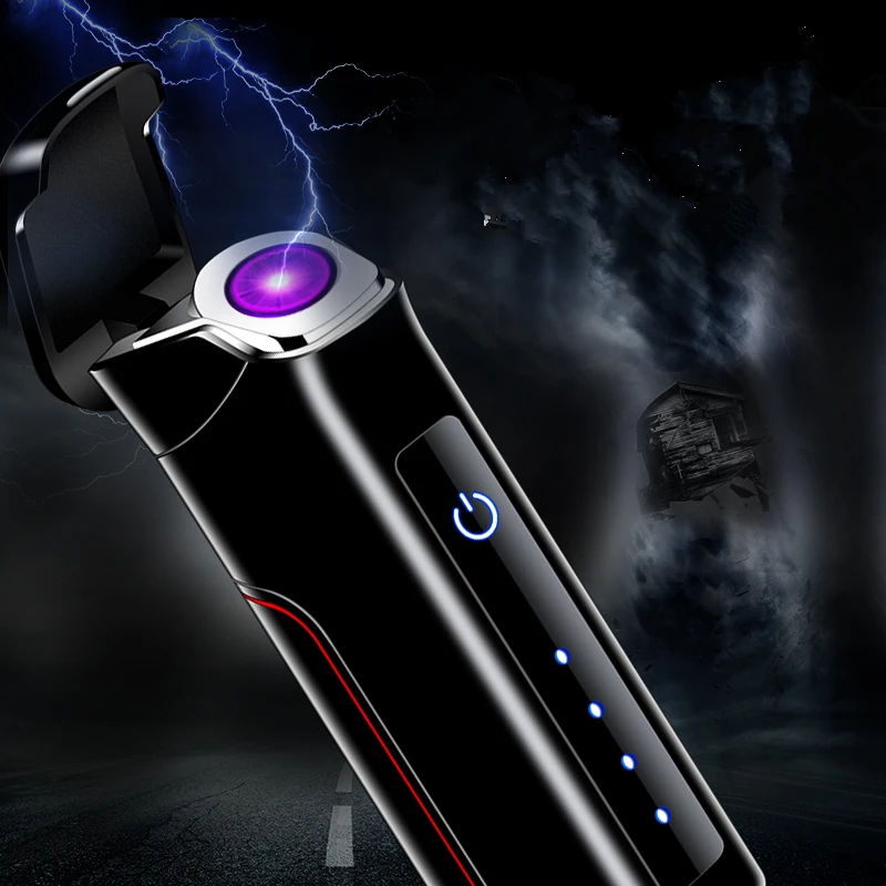 Сенсорный датчик поворота дуговая Зажигалка USB зарядка литиевый светодиодный