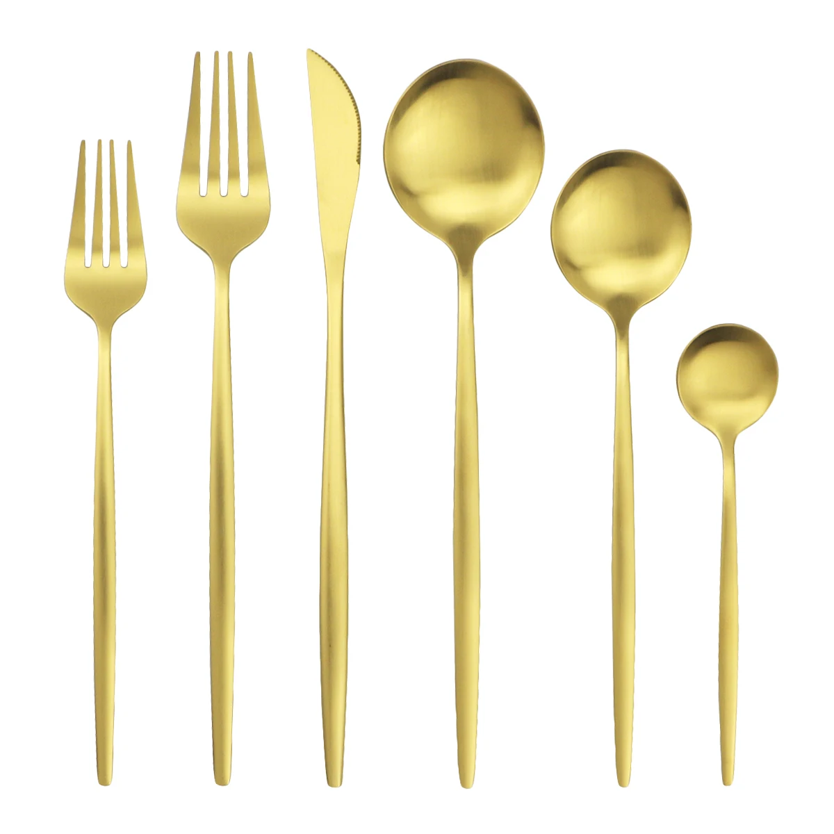 6 шт. набор золотых столовых приборов из нержавеющей стали посуды ножи Вилки
