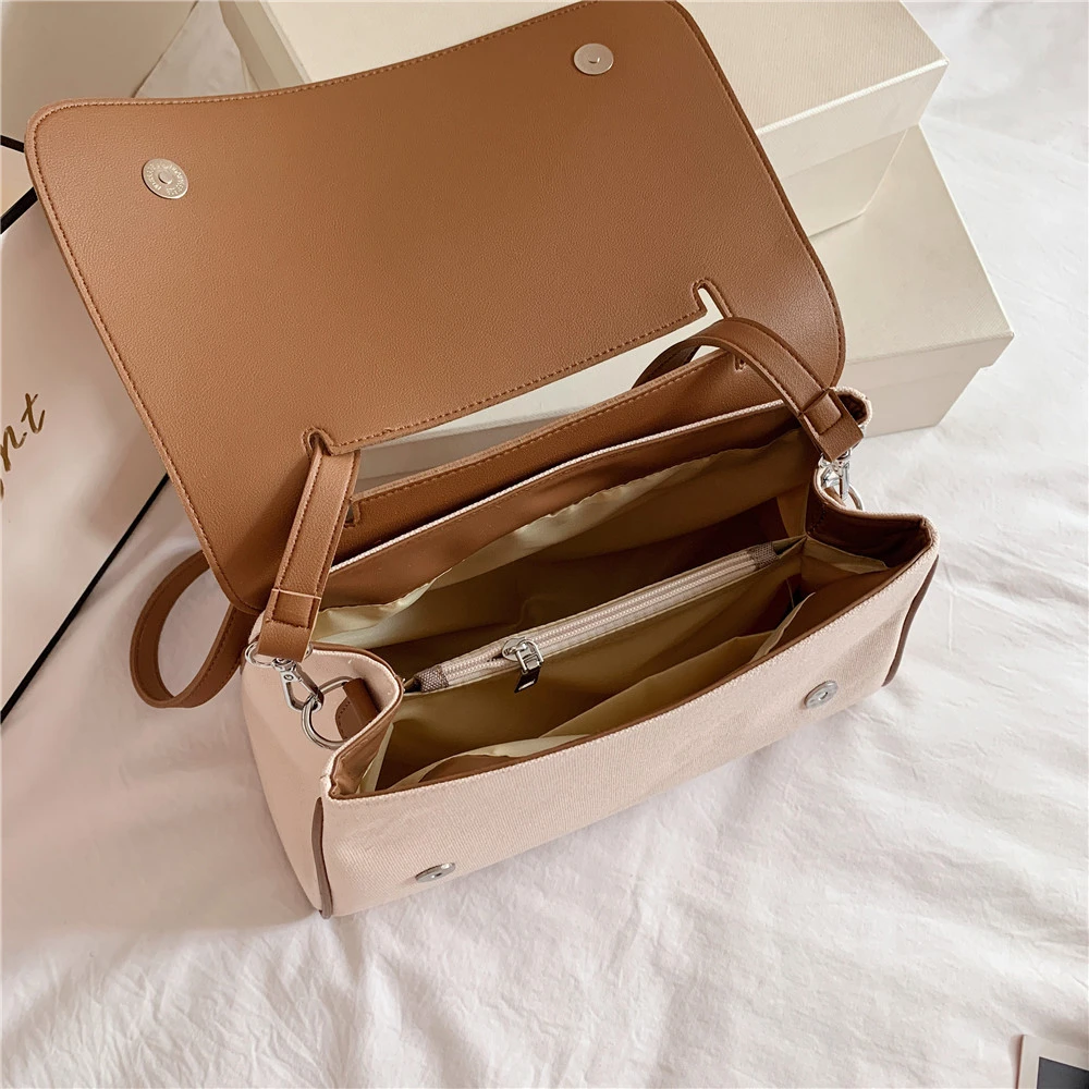 

Shoulder Bags Designer For Women 2020 Fashion PU Leather Letters Crossbody Bag Canvas Purses And Luxury Handbags Bolsa Feminina