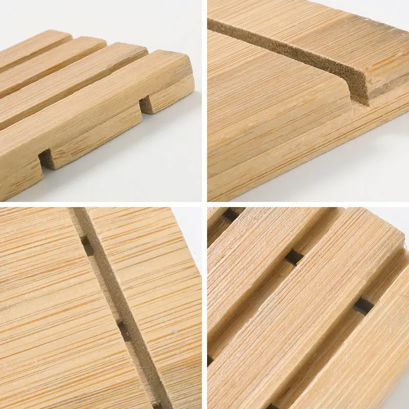 

Wooden Soap Dishes Bamboo Soap Tray Holder Soap Rack Plate Box Container Portable for Home Bathroom HK3