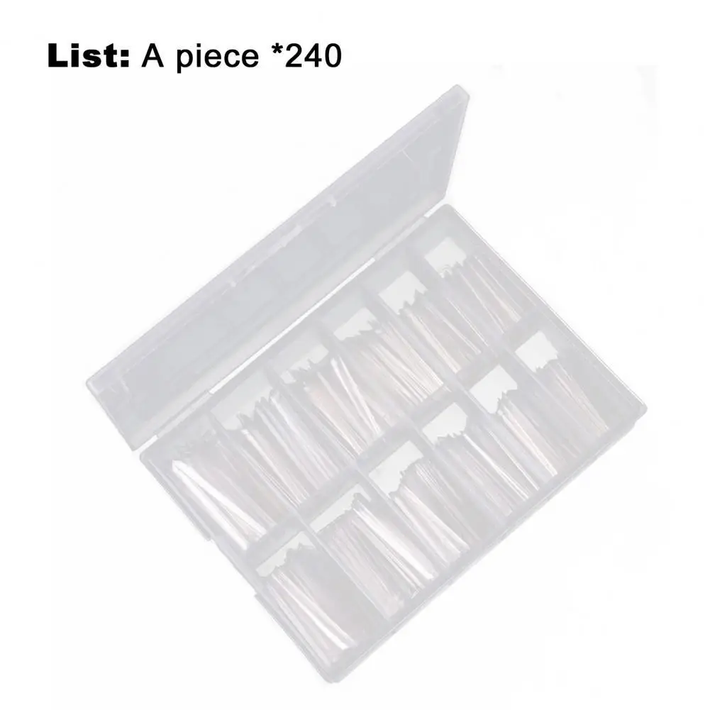 

240Pcs/Box French Styles Flat Head Ultra Long Coffin Half Cover Extra Tips Beauty Nail Supplies For Professionals