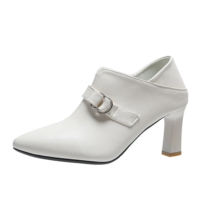 

Fashion Winter/Autumn Solid Women Shoes Martin Boots Sexy Casual Office Party 7.5cm High Heels Female Ankle Booties Pointed Toe