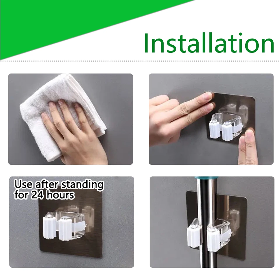 2/4pcs Adhesive Multi-Purpose Hooks Wall Mounted Mop Organizer Holder RackBrush Broom Hanger Hook Kitchen bathroom Strong | Дом и сад