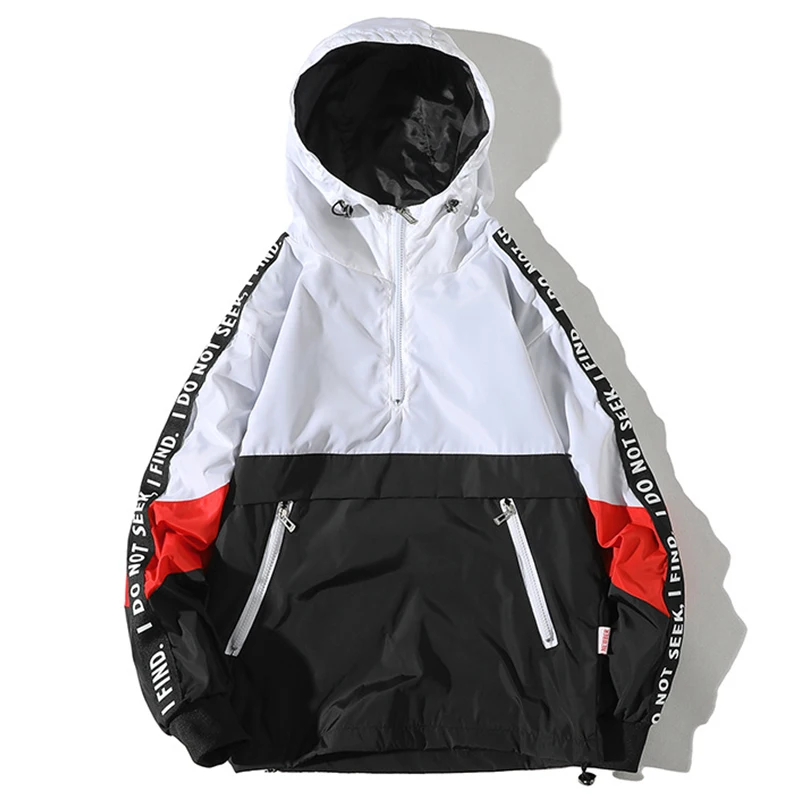 

Пуловер мужской оверсайз в стиле хип-хоп, модный спортивный костюм, повседневная куртка, Мужская ветровка, уличная одежда, свободные куртки ...