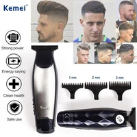 kemei hair clipper professional rechargeable 0 1mm bare head hair trimmer barber for men haircut machine cordless beard shaver