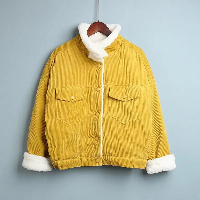 Женская Вельветовая куртка-бомбер из овечьей шерсти | одежда