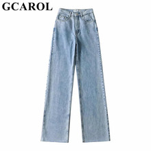 Gcarol-pantalones vaqueros de pierna ancha para mujer...