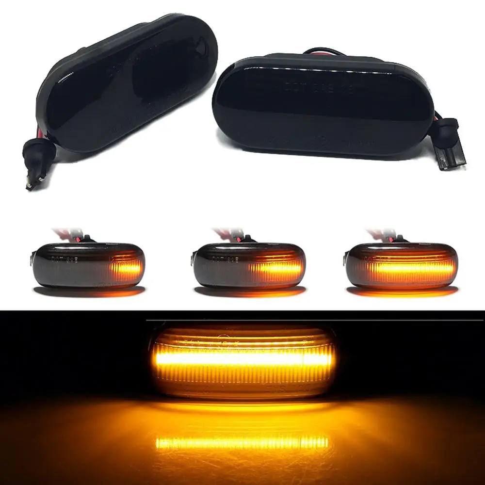 LED Car Amber Signal Light Side Flowing Water Indicator Bulbs Blinker Lights for Volkswagen Golf Bora Passat Black/White | Автомобили и