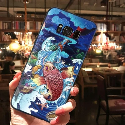 SAC005 Чехол для samsung S10, силиконовый чехол с тиснением для samsung Galaxy note 9, 8, S8, S9, S10 plus, s10E, японский чехол для телефона с 3D рисунком - Цвет: SAC005