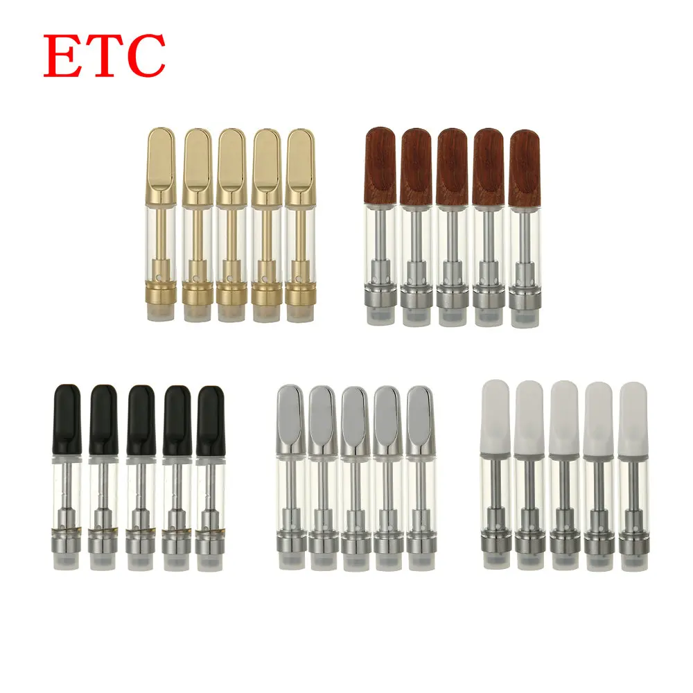 5Pcs Atomizer Tank 0.5ML/1.0ML Vape Ceramic Tip Oil Cartridges Coil vaporizer pen Bamboowoo cartridges for CBD 510 Thread 1.2ohm |