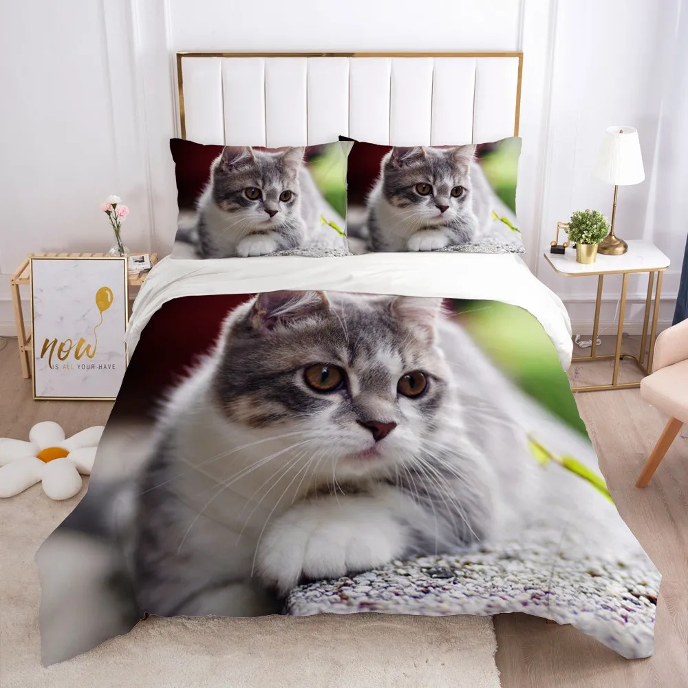 Пододеяльник с 3D рисунком домашних животных кошек пододеяльник пододеяльники