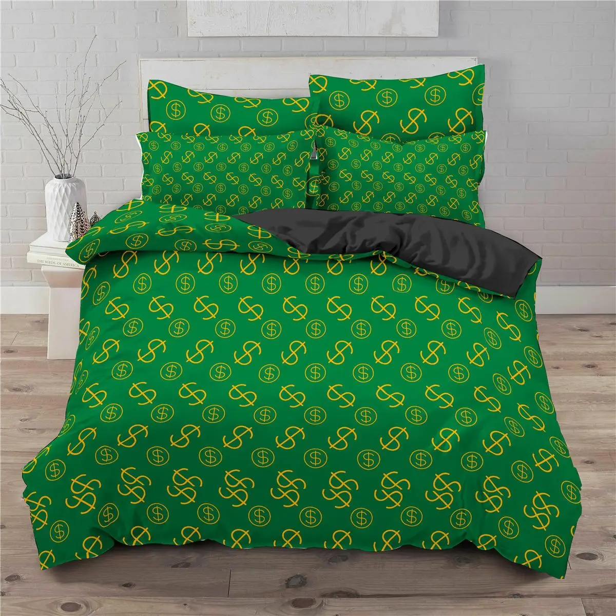 Роскошный женский комплект постельного белья с 3D пододеяльником и банкнотами