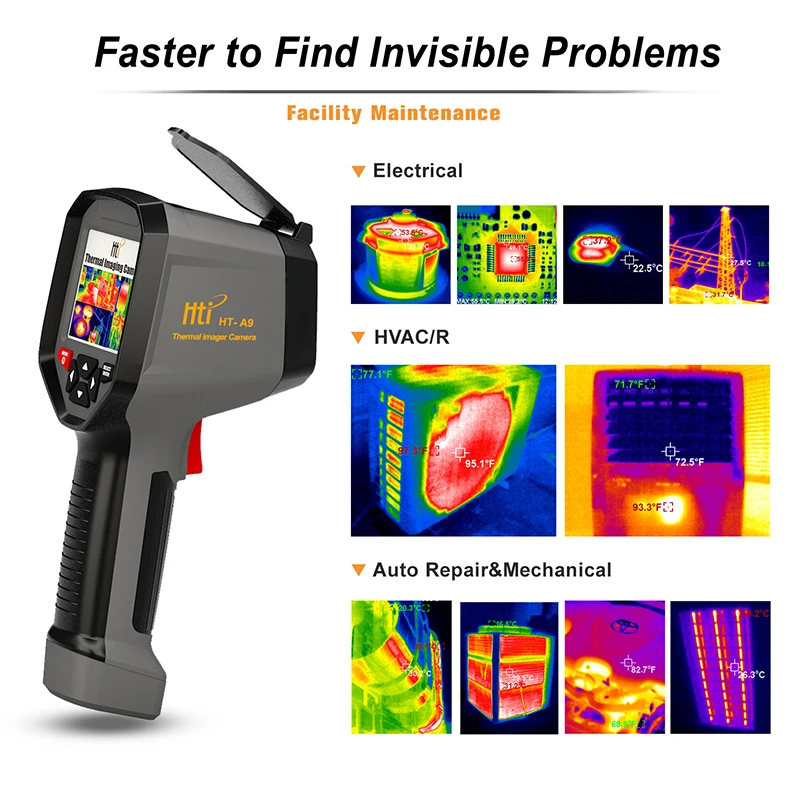 

XEAST 2021 Infrared Imager Portable Thermal Imaging Camera Industry Thermometer High Resolution Infrared Image HT-A9