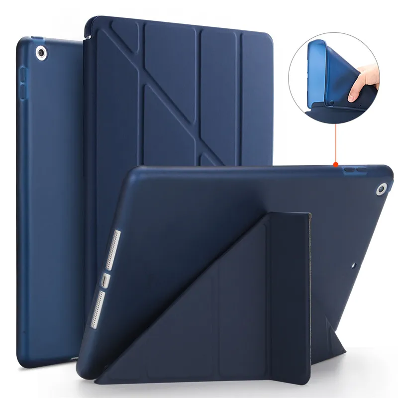Dark Blue Чехол для iPad 9,7, GOLP искусственная кожа Magentic Smart чехол мягкая Вернуться ТПУ Защитный чехол для iPad крышки A1822 A1823 чехол на айпад 5 6 - Цвет: Dark Blue