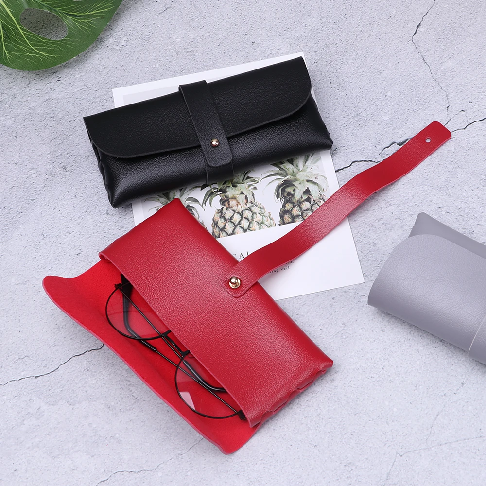 

2020 Unisex Fashion Portable Glasses Case Pu Leather Foldable Glasses Box For Eyeglasses Oversize Handmade Soft Sunglasses Bag