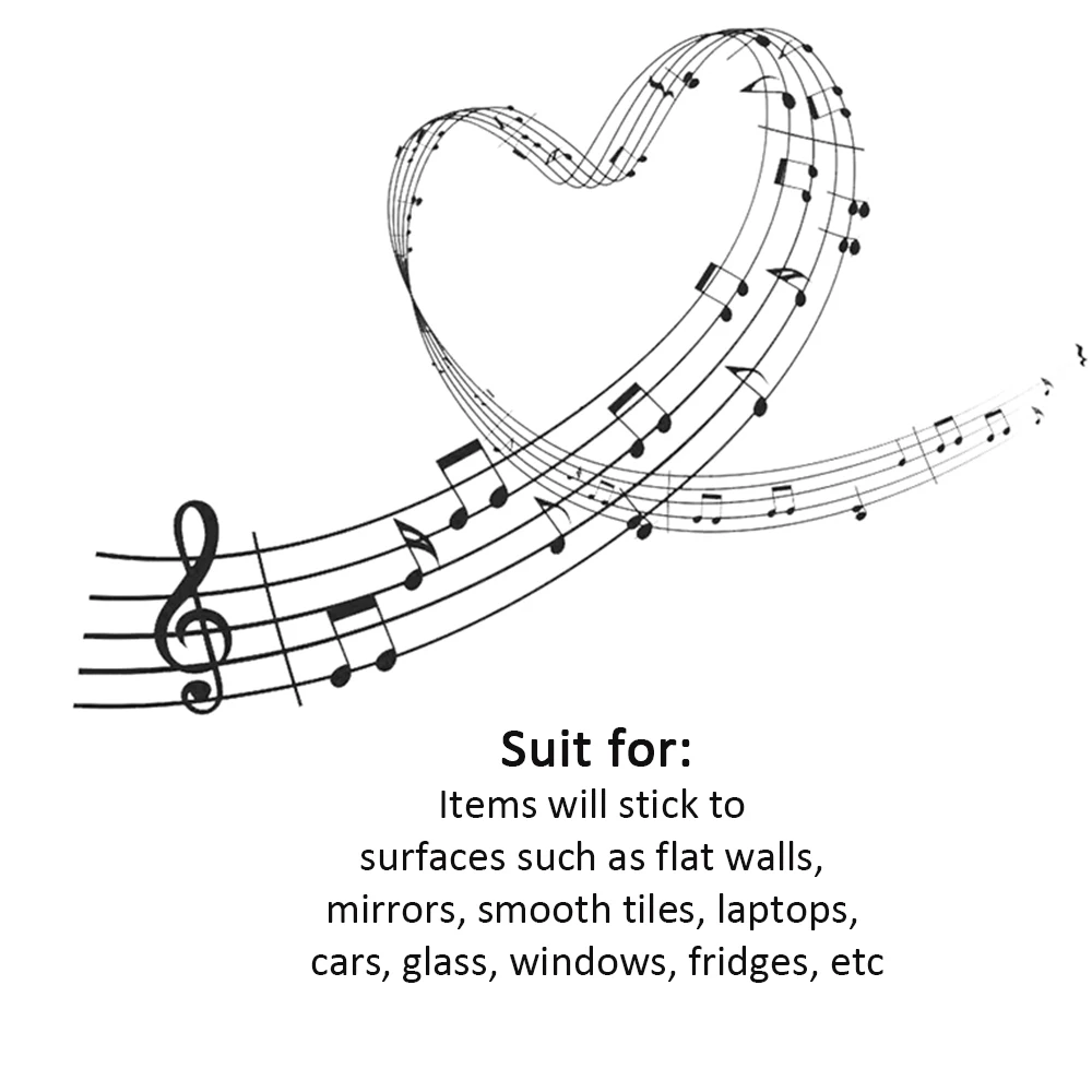 Настенные Стикеры для комнатной комнаты обои музыкальные ноты любовь сердце