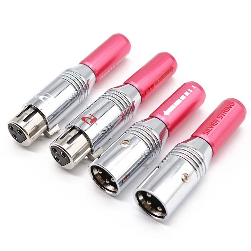 Palic Высокое качество 24K позолоченный 3 Pin Соединительный Штепсель XLR MIC 4 шт (2