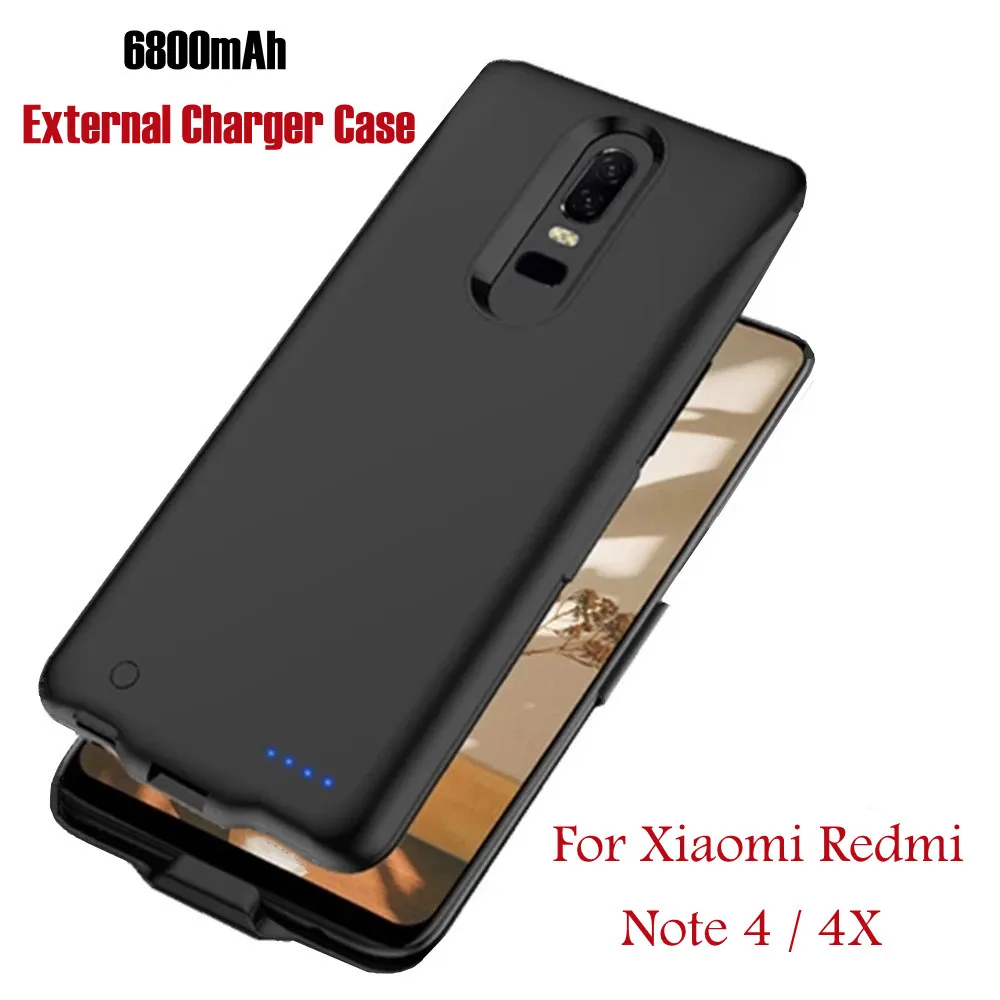 

6800mAh Battery Charger Case For Xiaomi Redmi Note 4 Battery Case External PowerBank charging Cover Power Case For Redmi Note 4X