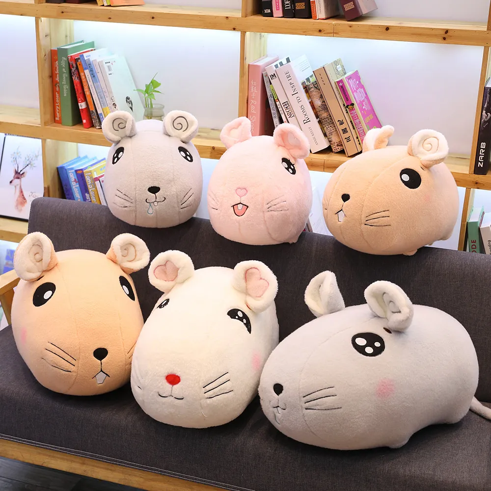 1 pc/45 58 см Kawaii круглый Толстая мышка плюшевая игрушка прекрасная маленькая белая