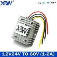 2020 newest 12v 24v to 60v 1a step up boost module converter 12vdc to 60vdc 2a for automotives car ce rohs certificated